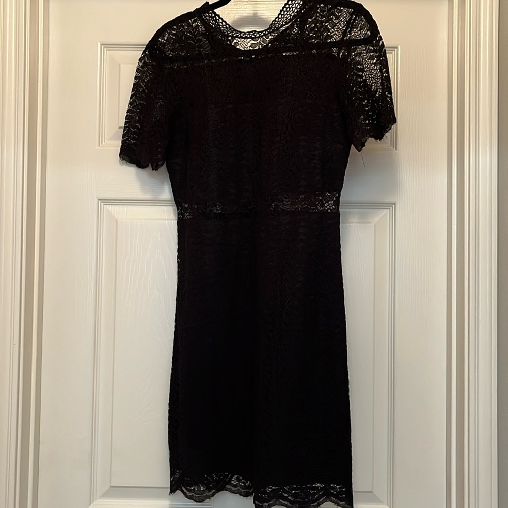 Francesca’s black lace mini dress size small.
